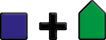 Symbool Blauw+Groen hip